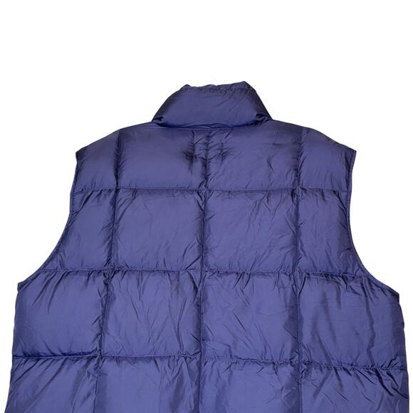Lands’ End Down Vest Navy Blue Goose Down Feather Fill Men’s L 42-44 Pockets - Picture 14 of 16